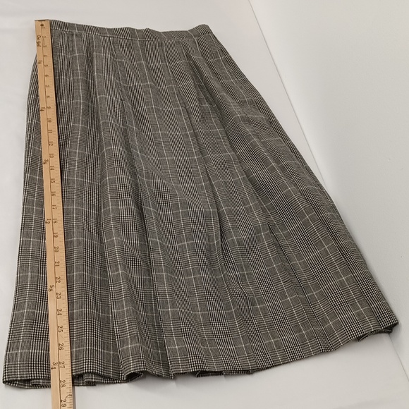 Vintage Pendleton gray pleated skater midi 100% virgin wool skirt Sz 8 highwaist - Picture 9 of 11